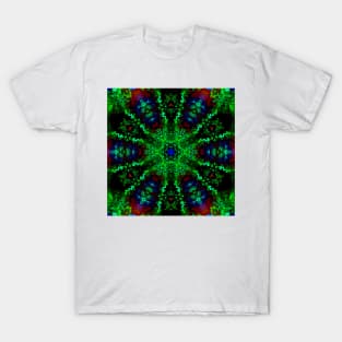 Psychedelic Hippie Green Red and Blue T-Shirt